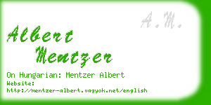 albert mentzer business card